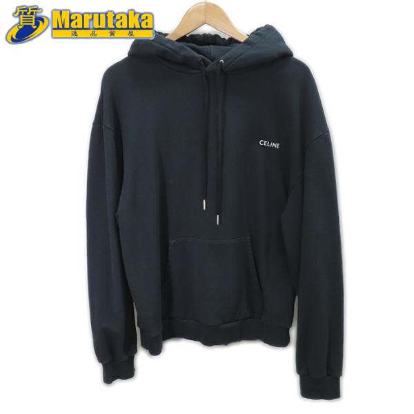 【 セリーヌ 】CELINE 2Y958670Q ロゴ フーディー パーカー  メンズ ブラック系 ...