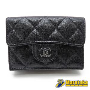 【 シャネル 】クラシック スモール フラップ ウォレット マトラッセ 三つ折り財布 財布 レディース CHANEL 中古 ブラック 黒 26k203-1