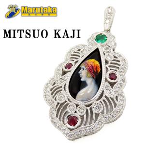 梶 光夫 ブローチ エマイユ MITSUO KAJI ペンダントトップ エマーユ