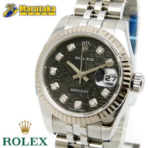 ロレックス ROLEX デイトジャスト 10Pダイヤ ランダム番 腕時計 時計 K18WG（ホワイトゴールド） ステンレススチール レディース ホワイト系 WHシェル/NP 179174NG 【中古】 ROLEX（ロレックス） デイトジャスト 10Pダイヤ ランダム番 ブランド