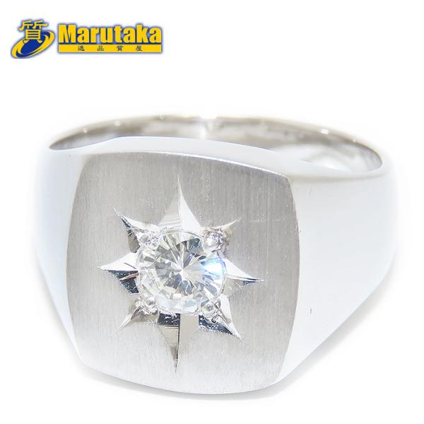 印台 リング Pm900 19号 鑑定書 0.306ct VSクラス メンズ プラチナ Pt900 ...