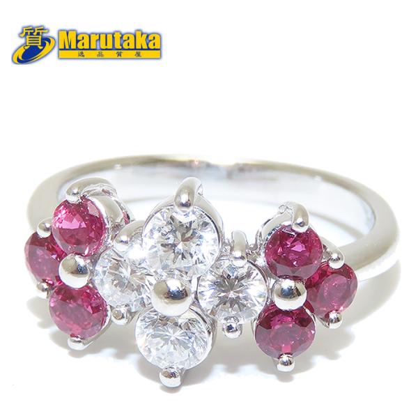 ルビー ダイヤモンド リング 10号 Pt900 鑑別書 0.81ct 0.57ct  5.0g 指...