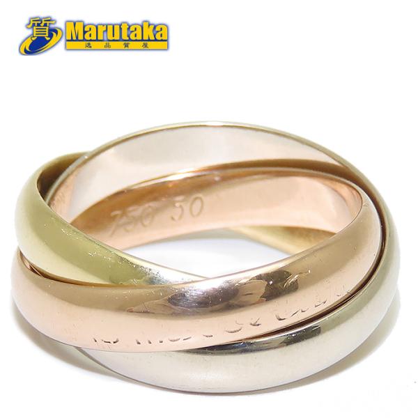 Cartier トリニティ リング 6.5g K18 PG YG WG スリーカラー 750 カルテ...