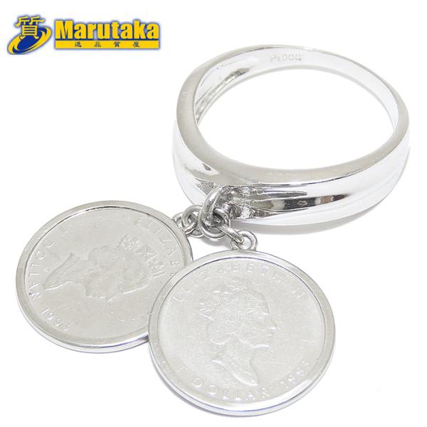 ダブル メイプルリーフ コイン リング Pt1000 Pt900 12号 プラチナ 9995 199...