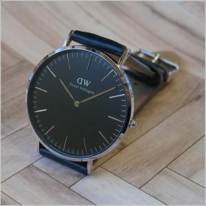 ダニエル ウェリントン Daniel Wellington 腕時計 DW00600133 Classic Black Sheffield シルバー レザーベルト 40mm｜ippin