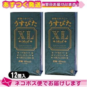 うすぴた XL リッチ Rich 12個入 x2個 ラージ 大きめ ジャパンメディカル 男性向け 薄型 ジャストフィット タイプ  避妊用コンドーム ：ネコポス送料無料｜豊富な品揃 一歩 365日 土日祝日も発送