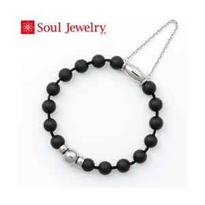 念珠ブレスレット 防水タイプ フロスト オニキス Soul Jewelry