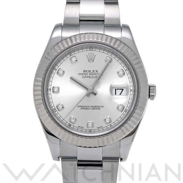 中古 ロレックス ROLEX デイトジャスト II 116334G ランダムシリアル シルバー/ダイ...