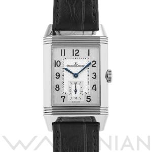 中古 ジャガー ルクルト Jaeger-LeCoultre レベルソ クラシック ラージ デュオ スモールセコンド Q3848422 シルバーグレー/ブラック メンズ 腕時計｜ippuukishi