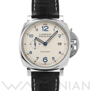 中古 パネライ PANERAI ルミノール ドゥエ 3デイズ オートマティック アッチャイオ PAM00906 U番(2018年製造) アイボリー メンズ 腕時計｜ippuukishi