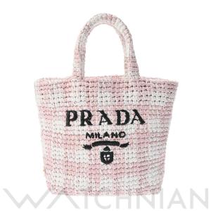 中古 プラダ PRADA スモール クロシェ トートバッグ ピンク 1BG422 ラフィア レディース トートバッグ｜ippuukishi