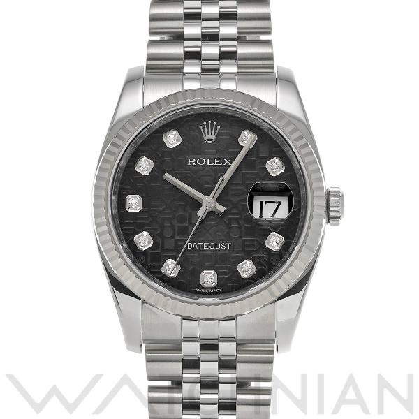 中古 ロレックス ROLEX デイトジャスト 36 116234G ランダムシリアル ブラックコンピ...