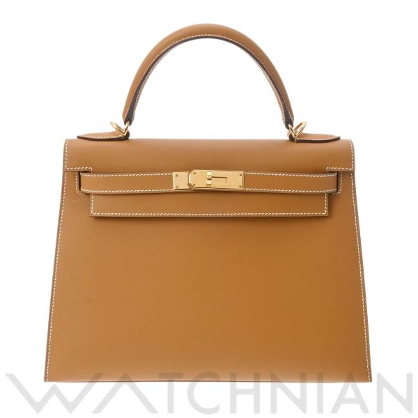 中古 エルメス HERMES ケリー 28 外縫い ナチュラル/ゴールド金具 ヴォーシャモニー レデ...