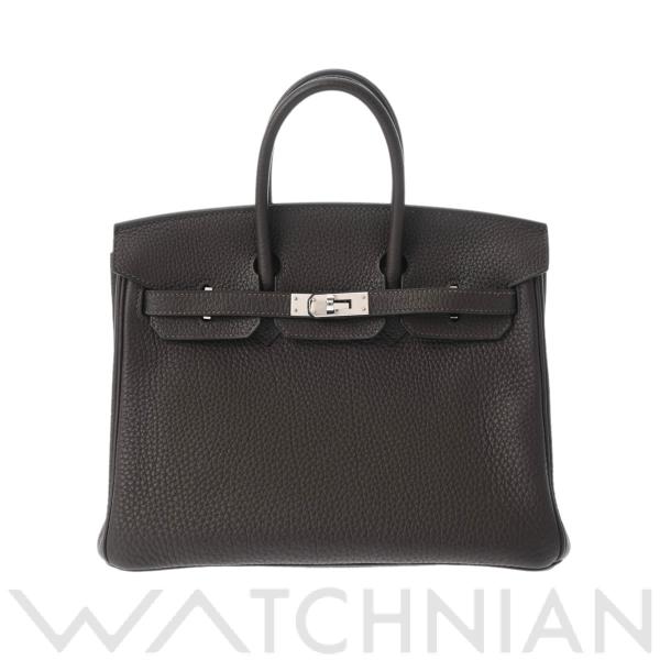 中古 エルメス HERMES バーキン 25 ショコラ/パラジウム金具 トゴ レディース ハンドバッ...