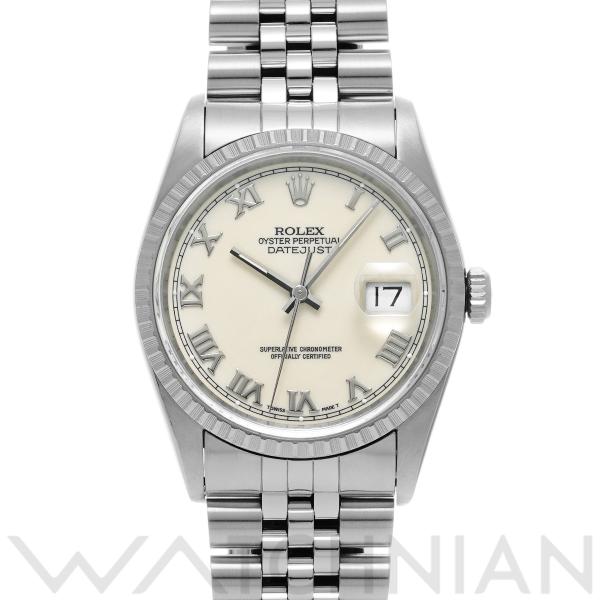 中古 ロレックス ROLEX デイトジャスト 16220 X番(1991年頃製造) アイボリー メン...