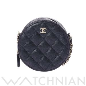 中古 シャネル CHANEL ラウンド チェーンクラッチ メタリックパープル/ゴールド金具 A706...