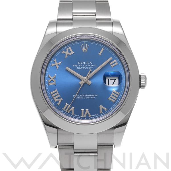 中古 ロレックス ROLEX デイトジャストII 116300 ランダムシリアル ブルー メンズ 腕...