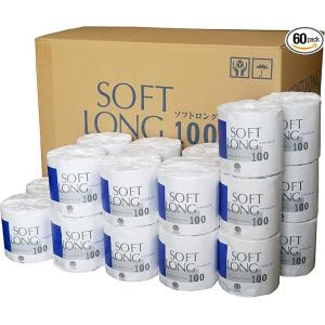 ソフトロング　トイレットペーパー 60ロール シングル 100ｍ 芯あり