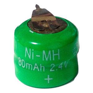 二次電池 2.4V 80mAh NiMH 円筒形 タブ付 【BIOS CMOS バックアップ】