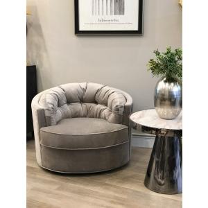【輸入家具】回転式 一人掛け ソファ(グレー/...の詳細画像1