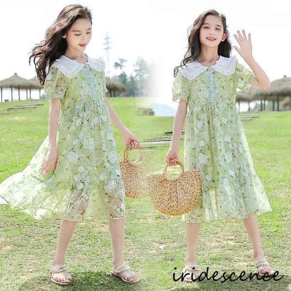 ワンピース キッズフレアワンピース 女の子 発表会 結婚式 フォーマル 春夏 子供服 子ども服 こど...