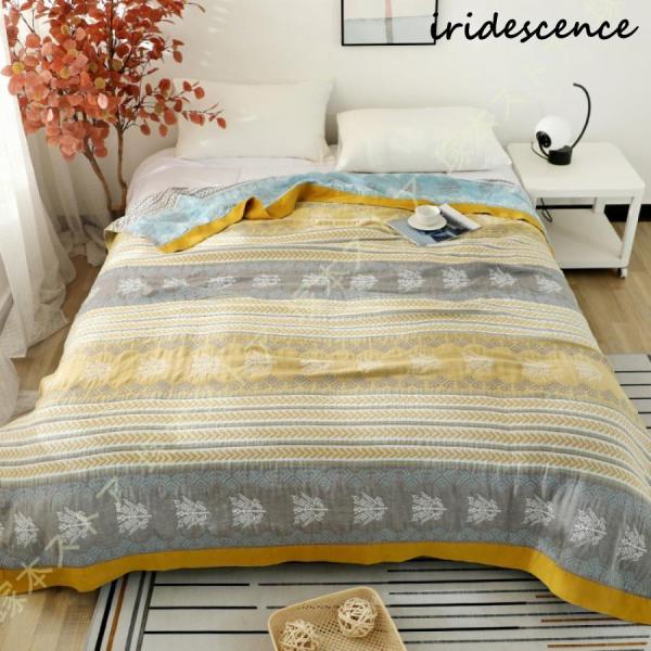 ガーゼケット シングル 5重 五重織 綿100% ふわふわ タオルケット 綿毛布 ブランケット ガー...