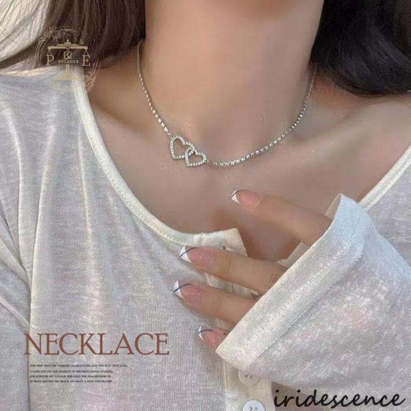 ダブルハートモチーフネックレス 20代