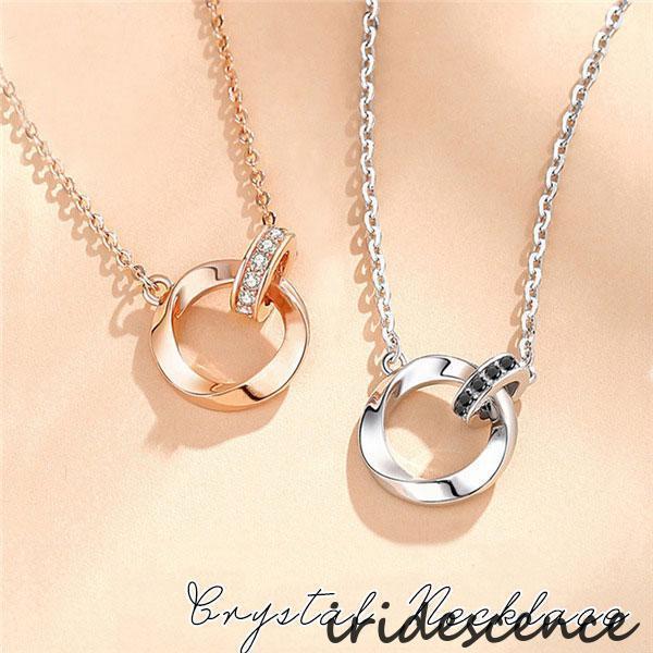 ネックレス レディース メンズ  モービウスリング カップル 可愛い おしゃれ ホワイトデーお返し ...