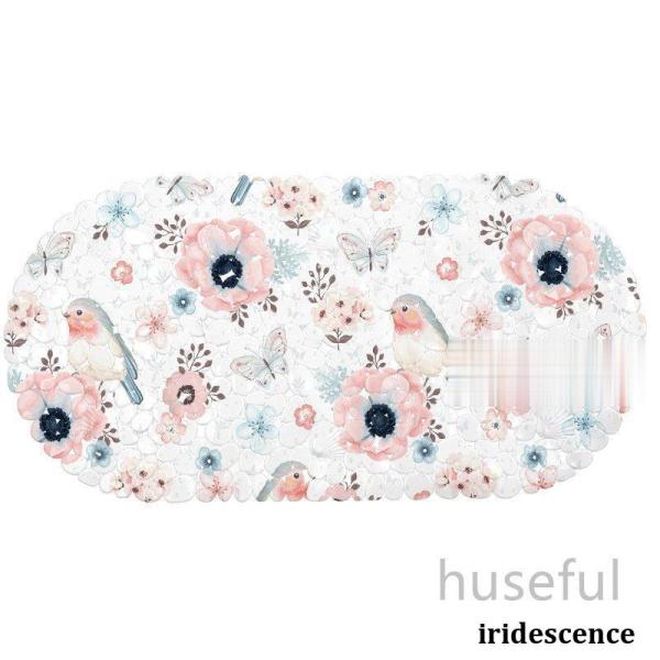 バスマット お風呂マット 浴室内マット 爽やかなイラスト PVC 滑り止め付き 楕円形 滑り止め 安...