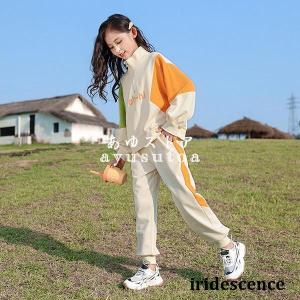 子供ジャージ セットアップ キッズ 子供服 女の子 春秋 トップス tシャツ ロングパンツ 長ズボン 運動着 ボトムス 韓国子供服 ベビー服 おしゃれ 可愛い 新品｜iridescence