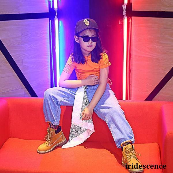 キッズ ダンス衣装 ヒップホップ 子供 HIPHOP  女の子 ダンストップス パンツ ジャズダンス...