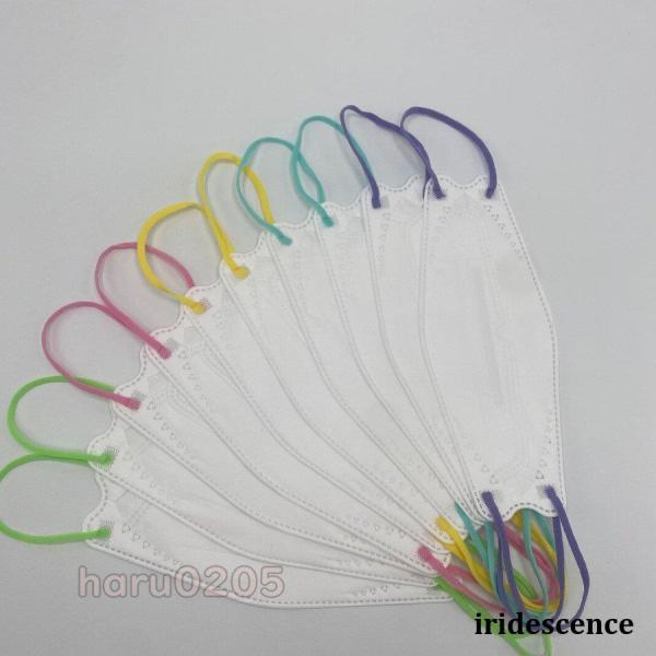 マスク KF94 不織布 使い捨てマスク 3D立体 50枚 カラーゴム 4層包装 10個包装 バイカ...