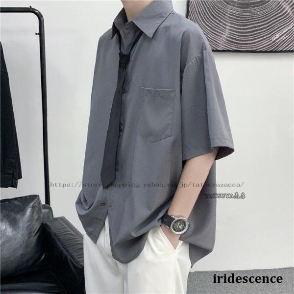 メンズファッション 春夏新作 薄手 短袖 シャツ かっこいい シャツ 通気性 快適 しわになりにくい...