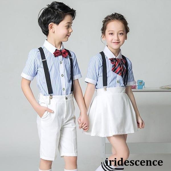 キッズ スーツ 夏 フォーマル 4点セット 男児 セレモニースーツ 女児 半袖シャツ フォーマルスー...