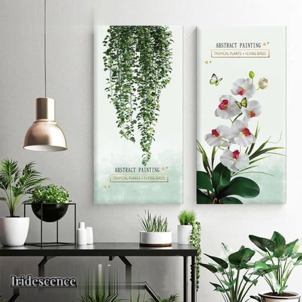 絵画 インテリア ファブリック 絵 植物  40×80cm 壁掛け アートパネル リビング プレゼン...