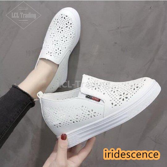 スリッポンレディーススニーカーメッシュ花柄春夏厚底インヒールコンフォートシューズ靴痛くない履きやすい...