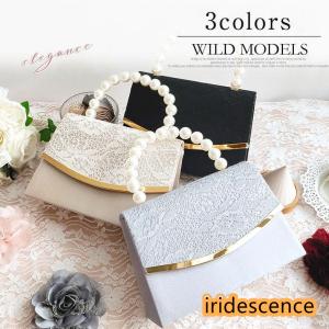 ☆パール ビーズ スパンコール 刺繍 がま口バッグ フォーマル