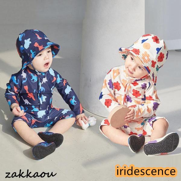 ベビー 水着80 ベビー スイムウェア 女の子 ロンパース 赤ちゃん 長袖 ラッシュガード キッズ ...