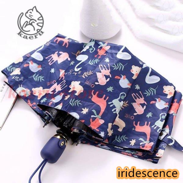 手書き風花柄日傘 晴雨兼用 UVカット 自動開閉式折りたたみ傘 遮光遮熱 折り畳み 傘 レディース ...