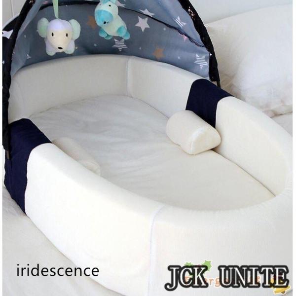 出産祝い ベビーベッド 蚊帳付き 夏用 折り畳み ベビークッション ベビー 新生児 赤ちゃん 転落防...