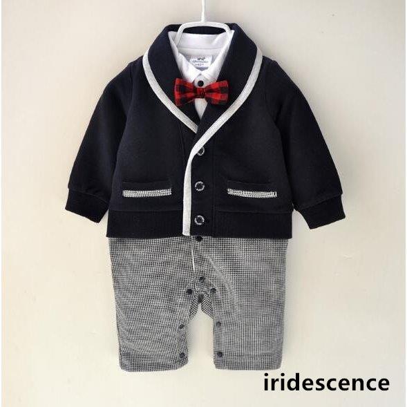 ベビー服 新生児 赤ちゃん  男の子 フォーマル スーツ ロンパース 春秋   肌着 出産祝い 結婚...