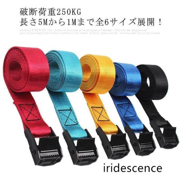 全6サイズ 荷締め ベルト 5M 4M 3M 簡単ロック金具付 荷物固定 車 ツーリング ラッシング...