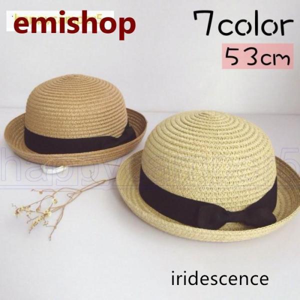 麦わら帽子 ストローハット キッズ 子供用 女の子 男の子 リボン 紫外線対策 日よけ 夏 シンプル...