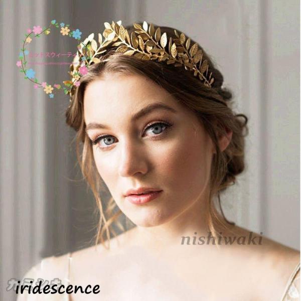 花嫁 ティアラ ブライダル ウェディング 小物 フォーマル リーフ 葉 アクセサリー 成人式 結婚式...