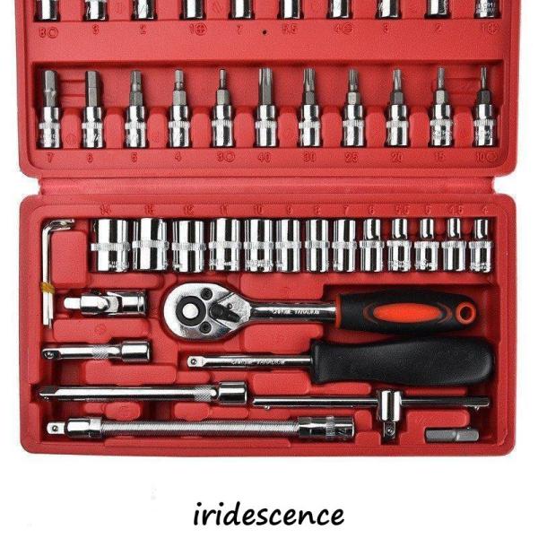 バイク?自転車　整備 修理 メンテナンス 工具 箱 ツールセット 自転車工具キット ラチェット ソケ...