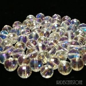 パワーストーン／蒸着水晶ホワイトオーラ 128面カット6mm玉 粒売り