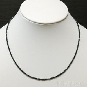 天然ブラックダイヤモンドネックレス【K18WG...の詳細画像1