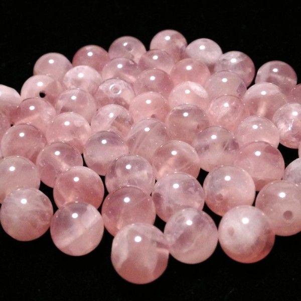 パワーストーン／ディープローズクォーツ8mm玉 Deep rose quartz 粒売り