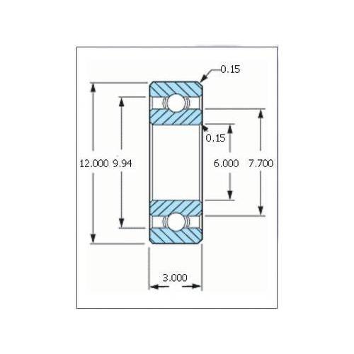 ミネベア ボール・ベアリング DDL-1260 オープン ステンレス 6x12x3mm