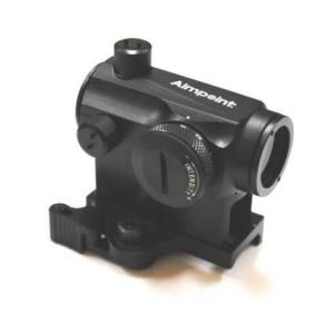 AIMPOINTタイプ MICRO T-1 ドットサイト with Larueタイプ QDハイマウント 刻印入り ブラック｜irijon-y